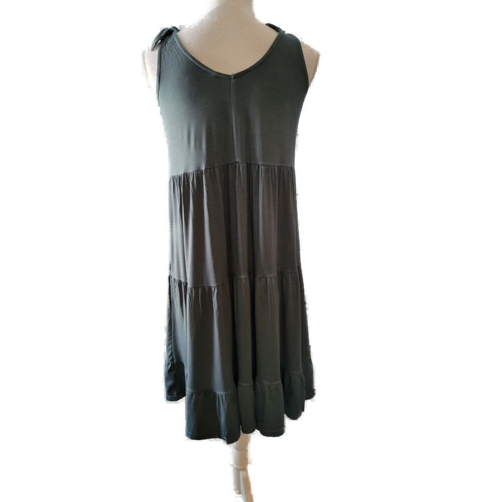Sleevelesss Scoop Neck Ruffle Tiered Tank Beach Dress Sz S